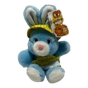 Vintage Walmart TL Toys Plush Bunny Rabbit Blue Yellow Hat Apron